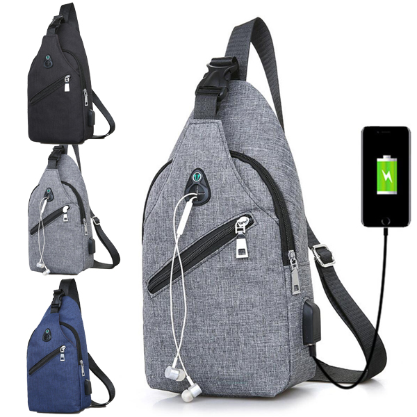 Sling Bag Shoulder Crossbody Bag W/Earphone Hole