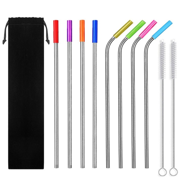 Drink Straw Set & Black Pouch